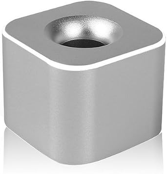 Coideal Silver Single Pen Holder Stand, Aluminum Desk Pen Base, Mini One-Hole Fountain Pen Holder for Pencil, Toothbrush, Makeup Brush, Office Desktop Organizer