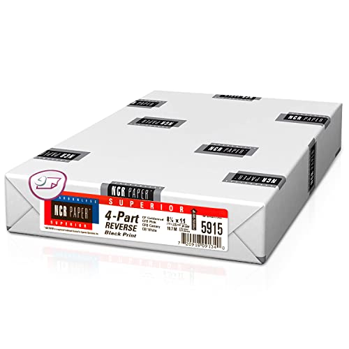 Next Day Labels, Superior 5915 Carbon-Less NCR, vorgekrümmtes Papier, 500 Blatt pro Packung (21,4 x 27,9 cm, 4-teilig, Rückseite) Cover