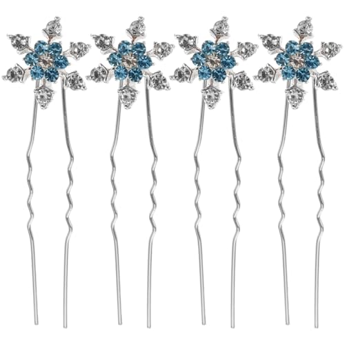 Horquilla en forma de U azul KALLORY tocado de novia copo de nieve