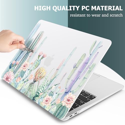 May Chen Compatible with New MacBook Air 13 inch Case 2021, 2020 2019 2018 Release Model: M1 A2337 A2179 A1932, Plastic Matte Hard Shell Case Cover for Mabook Air 13 inch with Retina Dispaly, Cactus