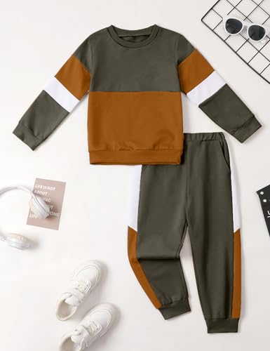 Image of Toddler Boy Clothes Long Sleeve Hoodie Sweatsuits Tops and Pants 2Pcs Boys Fall Winter Outfits Set