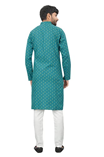 Image of Men's Printed Cotton Blend Full Sleeve Regular Fit Casual Wear Kurta (A-E-367)