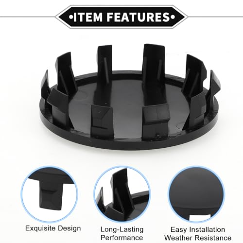 VekAuto 4Pcs Car Wheel Hub Center Caps Compatible for BMW 5 Series G30 17-23 Anti-Scratch, Durable 56.5mm 2.22\" OD ABS Plastic Black Front and Rear Wheels