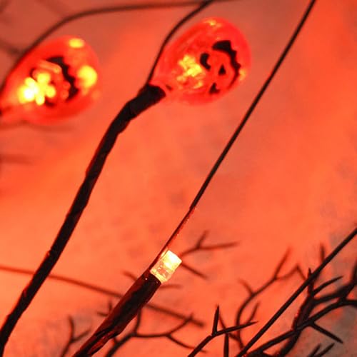 Guirnalda iluminada de calabazas de Halloween para puerta principal 4