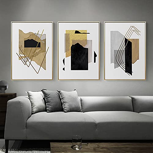 Toile pour salon abstrait géométrique dsdsgog déco murale trois affiches colorées 50x70cm