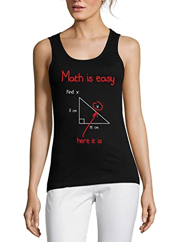 T-shirt sans manche noir math is easy find x idéal pour les cours et le quotidien