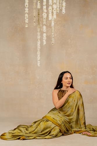 Image of MIRCHI FASHION Women Saree Chiffon Floral Printed | Breathable Festive Occasion Sari for Social Visits with Matching Blouse Piece