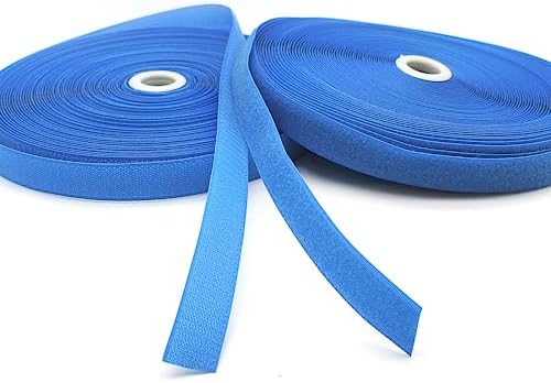 DOJA Barcelona | Cinta Hook y Loop para Coser | Hook y Loop Coser Azul | 1 Unidad | 25m de largo | 25mm de ancho | Hook y Loop de Colores para Coser | Hook y Loop Fuerte para Coser Mochila, Chaqueta