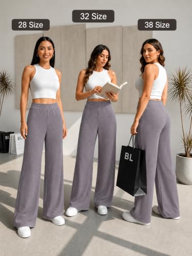 Image of Preneum Women High Waist Korean Wide Leg Trousers, Loose Fit Casual Lounge Pants, Travel, Office & Streetwear Comfortable Stylish Bottom Wear (Available Plus Size)