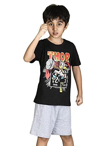 Image of Nap Chief Kids Unisex Cotton Cartoon Printed T-Shirt & Shorts | Clothing Set for Boys & Girls