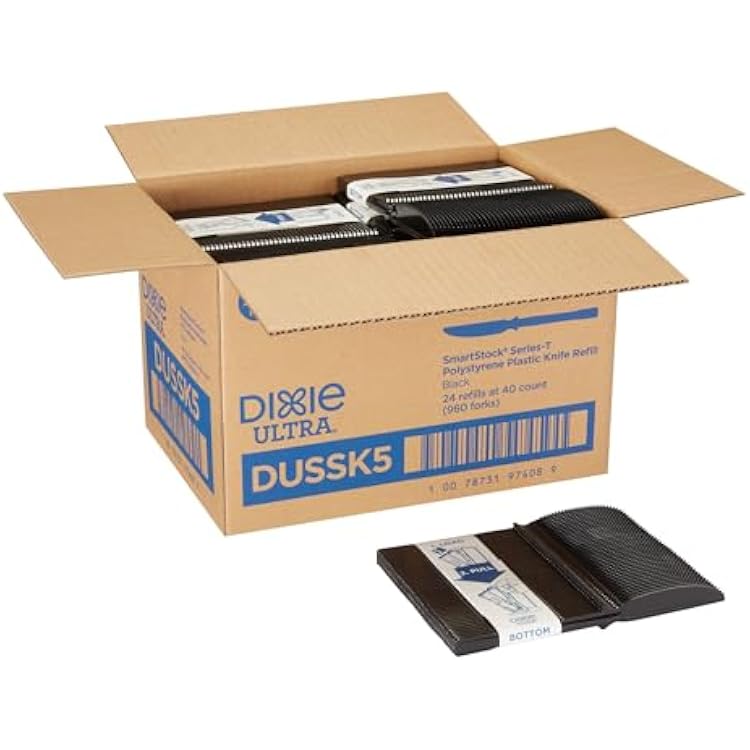 SmartStock Dixie Ultra DUSSK5 Ultra Series-T Polystyrene Knife Set Black
