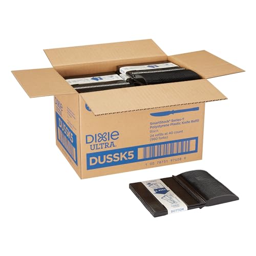 Image of SmartStock Dixie Ultra DUSSK5 Ultra Series-T Polystyrene Knife Set Black