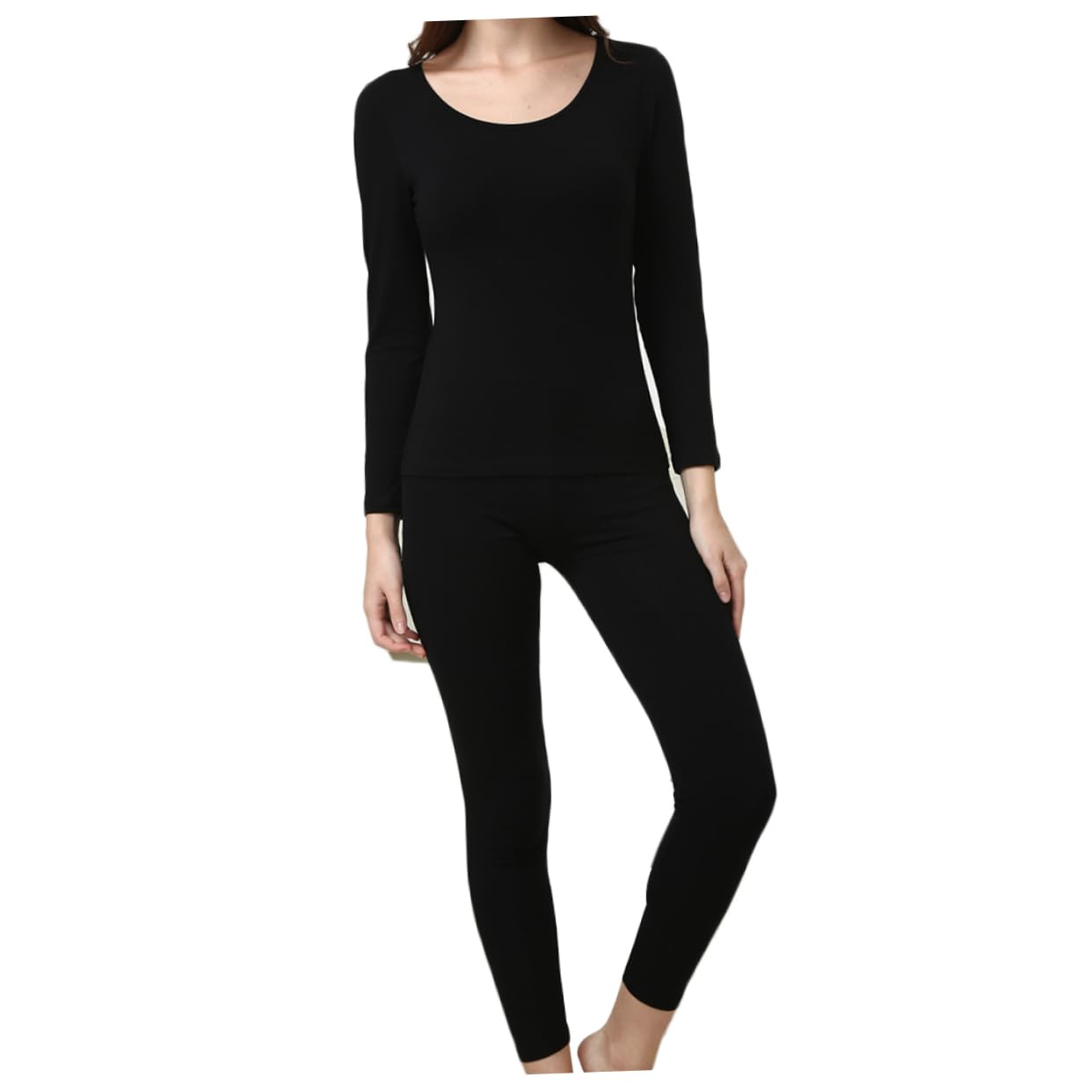 LIFKOME 2pezzi Intimo Termico Donna Set di Mutandoni Lunghi e Pantaloni in Cotone Morbido per attività Invernali Indoor Outdoor