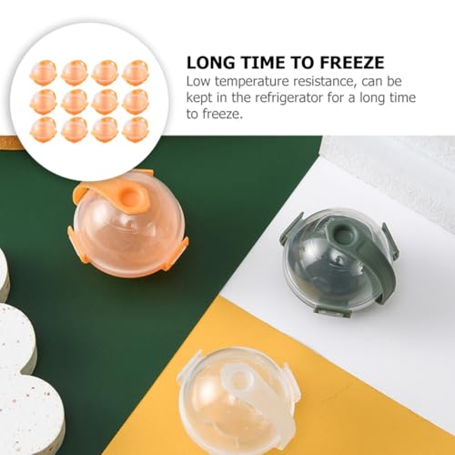 Molde para cubos de hielo esféricos naranja SHINEOFI 12 piezas miniatura 3