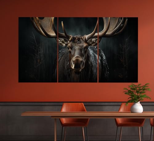 Affiches sur toile élan TONGYINLI triptyque 60x90 cm pour salon