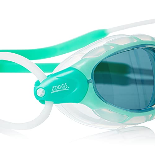 Zoggs Predator Adult Swimming Goggles (Smoke Lens, Green/Clear, Small) Womens & Mens Goggles Swimming Adult with UV Lens - Image 2