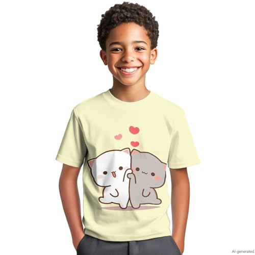 Image of WELLFLYHOM Kids Tshirts Girls Boys Short Sleeve Crewneck Tees Shirts Casual Sport Pullover Tops Size 3-16 Years