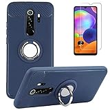 BLU G90 Pro Case with Tempered Glass Screen Protector, Rotating Ring [Magnetic Car Mount]...