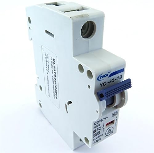 Yuco YC-32-1B Miniature Din Rail Circuit Breaker B Curve 120/277V 50/60Hz 1 Pole (32 Amp)