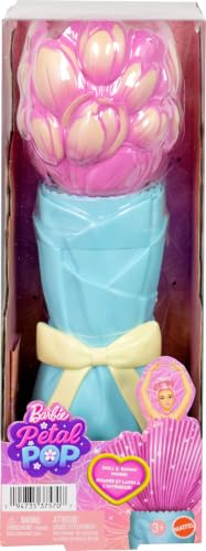Barbie Petal Pop Scented Doll with Pink Tulip Dress & Accessories, Bouquet Reveal with Pet Bunny & Surprises Like Watering Can, Necklace & Earrings​​​ - image 6