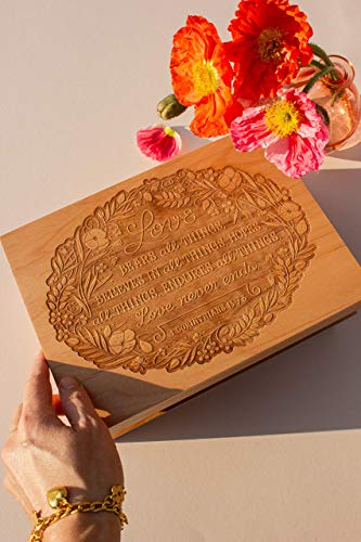 Love Never Ends Wooden Keepsake Box For Couple Wedding Anniversary Gift [Personalized Jewelry Box For Mom, Large Memory Box For Him Her, Made In The Usa] #TOP3
