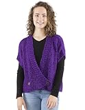  Coline - Veste épaisse Manches Courtes Grosse Maille - Couleur : Mauve - Taille Unique