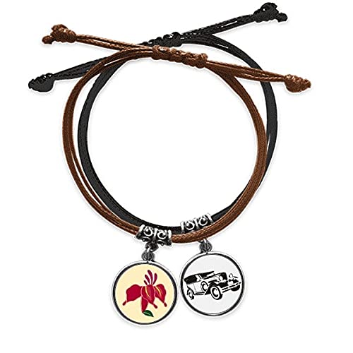 Bracelet la culture japonaise chaîne main cordon cuir peinture ethnique pour homme et femme