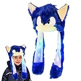 Berretto con orecchie mobili, orecchie oscillanti con LED, orecchie mobili premendo il berretto animale, cappello con orecchie oscillanti, orecchie luminose a LED, cappelli a LED per carnevale