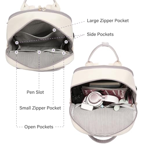 Image of LOVEVOOK Laptop Backpack for Women 15.6 Inch Laptop Bag with USB Port, Fashion Waterproof Backpacks Teacher Nurse Stylish Travel Bags Vintage Daypacks for College Work