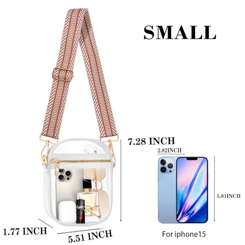 Image of Fibrdoo Clear Crossbody Purse Bag, Clear Bag Stadium Approved with Front Pocket for Concerts Sports Festivals