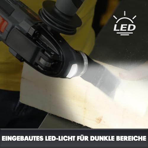 Witlight Akku Multitool, Multifunktionswerkzeug kompatibel mit DeWalt 20V Akku,Oszillierwerkzeug mit Bürstenloser Motor,6-Stufige Geschwindingkeit,18 Zubehöre (inkl. Mellif Akku + Ladegerät)