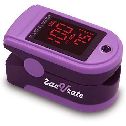 Zacurate Pro Series 500DL Fingertip Pulse Oximeter Blood Oxygen Saturation Monitor with Silicone Cover, Batteries and Lanyard Cover