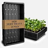 10-Pack Heavy-Duty 1020 Seed Trays – Durable, Extra-Thick Plastic Flats for Seed Starting, Microgreens & Transplanting – Fits 7.3'' Humidity Dome and 4'' Planter (21" x 11", 2.76" Deep, No Drain Hole)