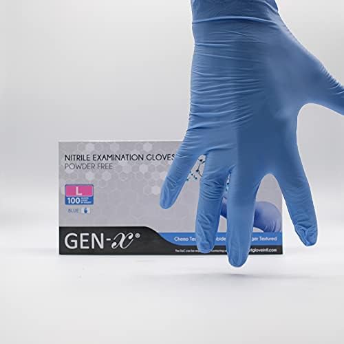 GenX Nitrile Examination Glove Powder Free, Finger Textured, Extra Large, 100