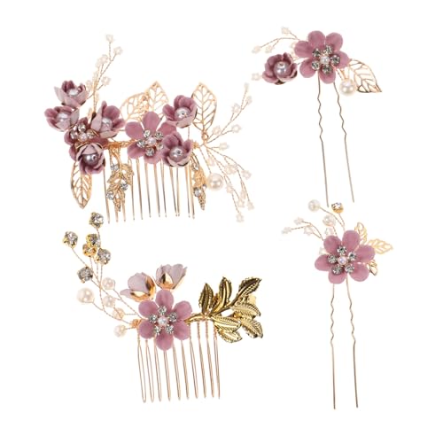 Toyvian Peine para el Cabello Nupcial - Accesorios para el Cabello de Diamantes de imitación con Clip para el Peine de la Boda para la Dama de Honor de la Novia (púrpura)