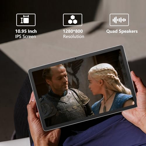 Image of NOBKLE 11 Inch Android 15 Tablet with 4G LTE SIM Slot, 20GB RAM 128GB Storage, Octa-Core Processor, HD IPS Display, Quad Speakers, WiFi, Bluetooth, Long Battery Tablet for Work Study Travel Silver