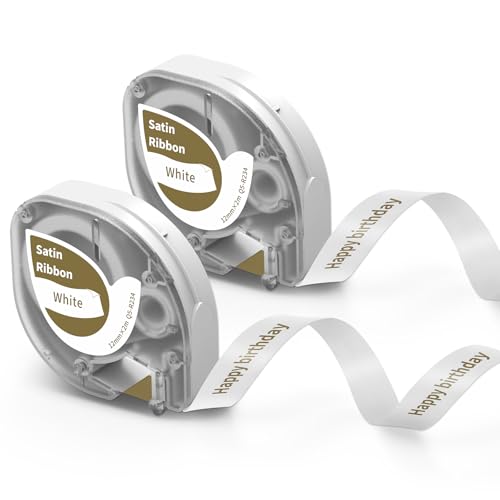 Phomemo 2X P12 Satinband Original 12mm x 2m Seidenband Q5-R234 Satinband Geschenkband für Geschenkparty, Hochzeit DIY Geschenkverpackung P12/P12 Pro/LT12 Labeldrucker