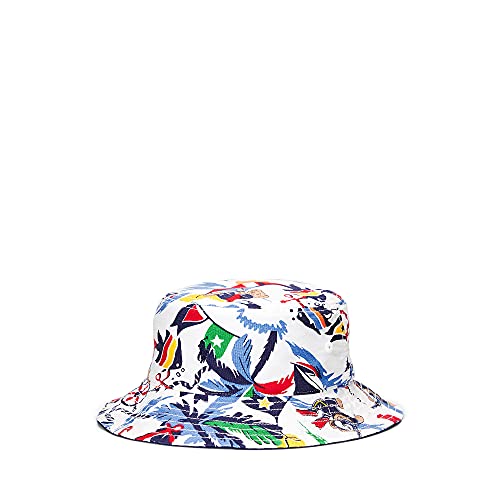 POLO RALPH LAUREN Little Boys Reversible Cotton Oxford Bucket Hat (Navy(8001)/Multi, 4-7)