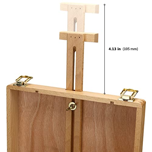 ZEONHEI Wooden Table Box Easel, Adjustable Sketchbox Painting Storage Box, Portable Art Easel for Painting Drawing, Artists - Image 3