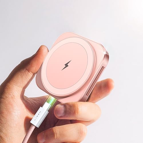 LISEN 25W MagSafe Ladestation 2 in 1 Ladestation Apple für iPhone 17 Pro Max/16/15/14/13/Apple Watch/AirPods mit 45W Netzteil (Rosa)