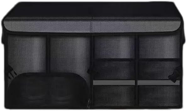 Car Trunk Organizer for Lincoln MKS 2012-2016, Foldable Car Trunk Storage Box with Lid, Collapsible Organiser Storage Non-Slip Multipurpose Storage Box Accessories,Black