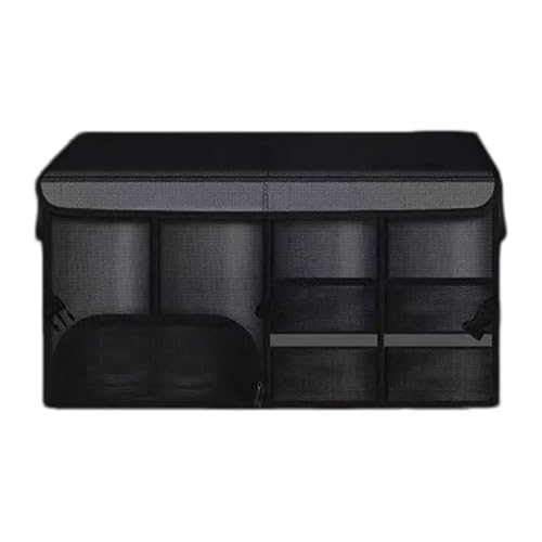 Durafity Car Trunk Organizer For Toyota Yaris L 2014-, Foldable Car Trunk Storage Box with Lid, Collapsible Organiser Storage Non-Slip Multipurpose Storage Box Accessories,Black