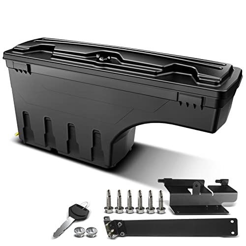 Yhtauto Driver Side Truck Bed Storage Box Swing Toolbox Compatible With 2015-2021 Chevrolet Colorado & Gmc Canyon | 2019-2021 Fits 74" Bed |, 20L, Lockable Lid, Waterproof Wheel Well Box #TOP12