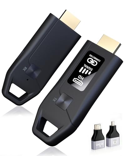 Image of Wireless HDMI Transmitter and Receiver 328FT/100M, LED Display, 4K Decode 1080P@60Hz Ultra HD Video Output, Plug&Play 5G+2.4G for Video & Audio to Monitor from PC/Projector/TV Box