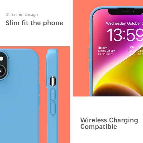 Image of YATWIN Silicone Back Case for iPhone 13 Mini, Soft-Touch Phone Back Cover for Apple iPhone 13 Mini - Sky Blue