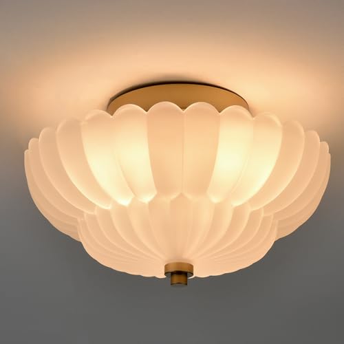 HYDELITE Gold Flush Mount Ceiling Light Fixture Modern Semi Flush Mount Ceiling Light Vinatge Close...
