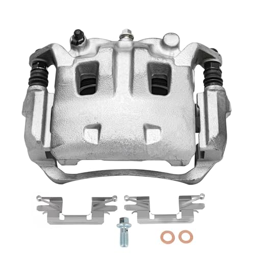 Image of Detroit Axle - 2pc Front Brake Calipers for 2005-2019 Nissan Frontier | 2009-2012 Suzuki Equator Disc Brake Calipers w /Brackets Replacement Brake Caliper