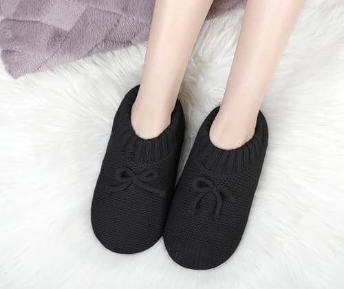 Image of DICUIRD Slipper Socks For Women With Grippers, Fuzzy With Non Slip Bottoms, Cozy Warm Knit Slippers