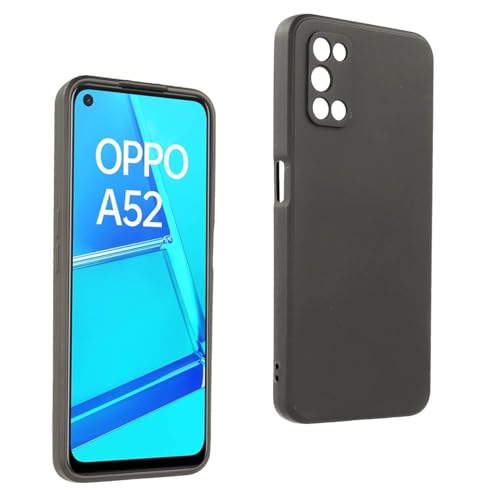 REY Cover in Gel TPU Nera per Oppo A52 - A72 - A92, Ultra Sottile 0,33 mm, Morbido Flessibile, Custodia Silicone