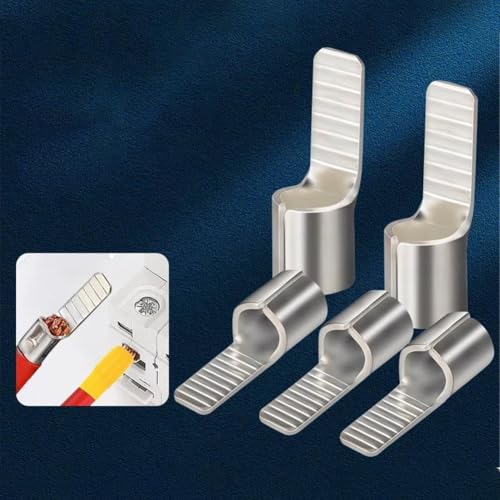 Jonikuper Terminales de crimpado de cobre para disyuntores C45, 50 conectores de cable eléctrico compatibles con cables de 10 mm² a 16 mm², chapados en plata, para uso doméstico (para C45-10)